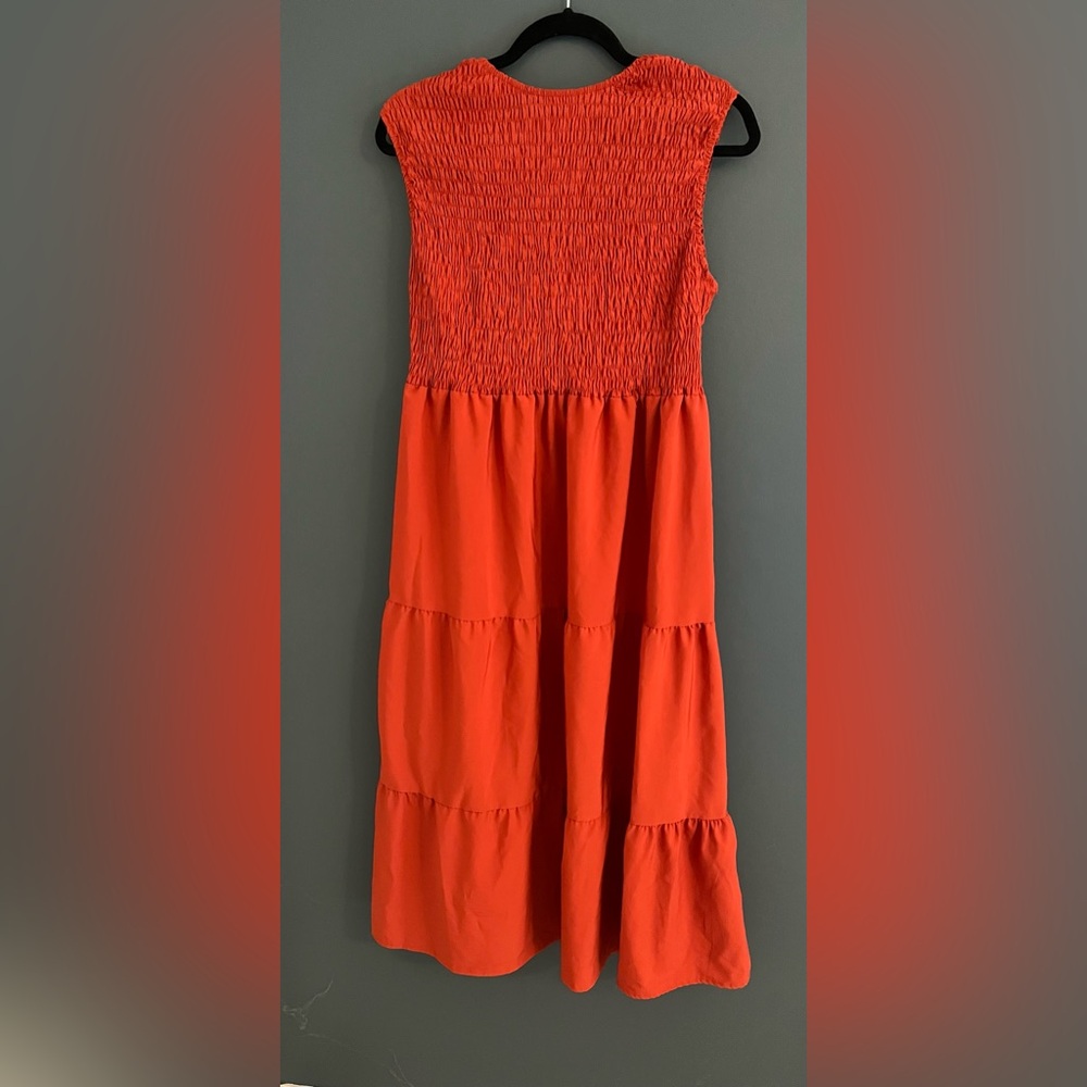 Orange Yosee dress long skirt and stretchy top comfy and warm fall color!